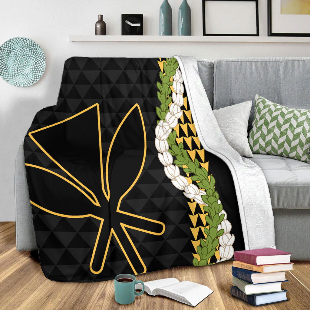 Hawaii Premium Blanket Kanaka Maoli Puakenikeni Maile Flower Lei