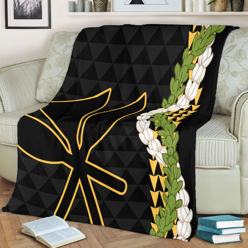 Hawaii Premium Blanket Kanaka Maoli Puakenikeni Maile Flower Lei