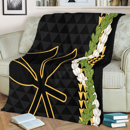 Hawaii Premium Blanket Kanaka Maoli Puakenikeni Maile Flower Lei