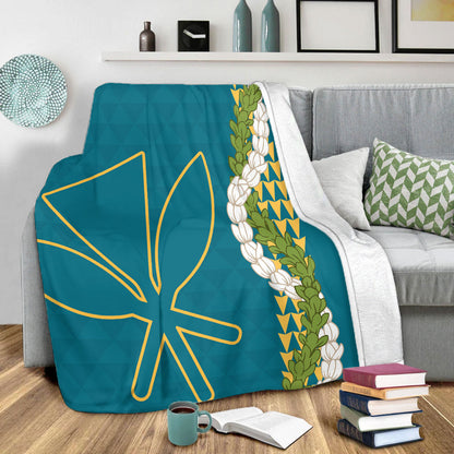Hawaii Premium Blanket Kanaka Maoli Puakenikeni Maile Flower Lei