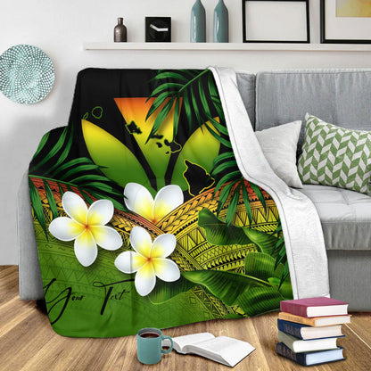 Hawaii Premium Blanket Custom Kanaka Polynesian Tropical
