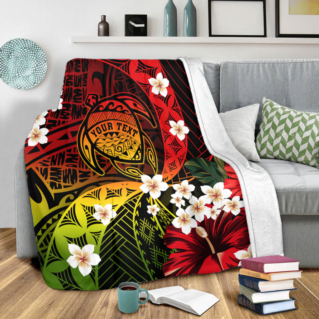 Hawaii Premium Blanket Custom Turtle Style Reggae Tropical