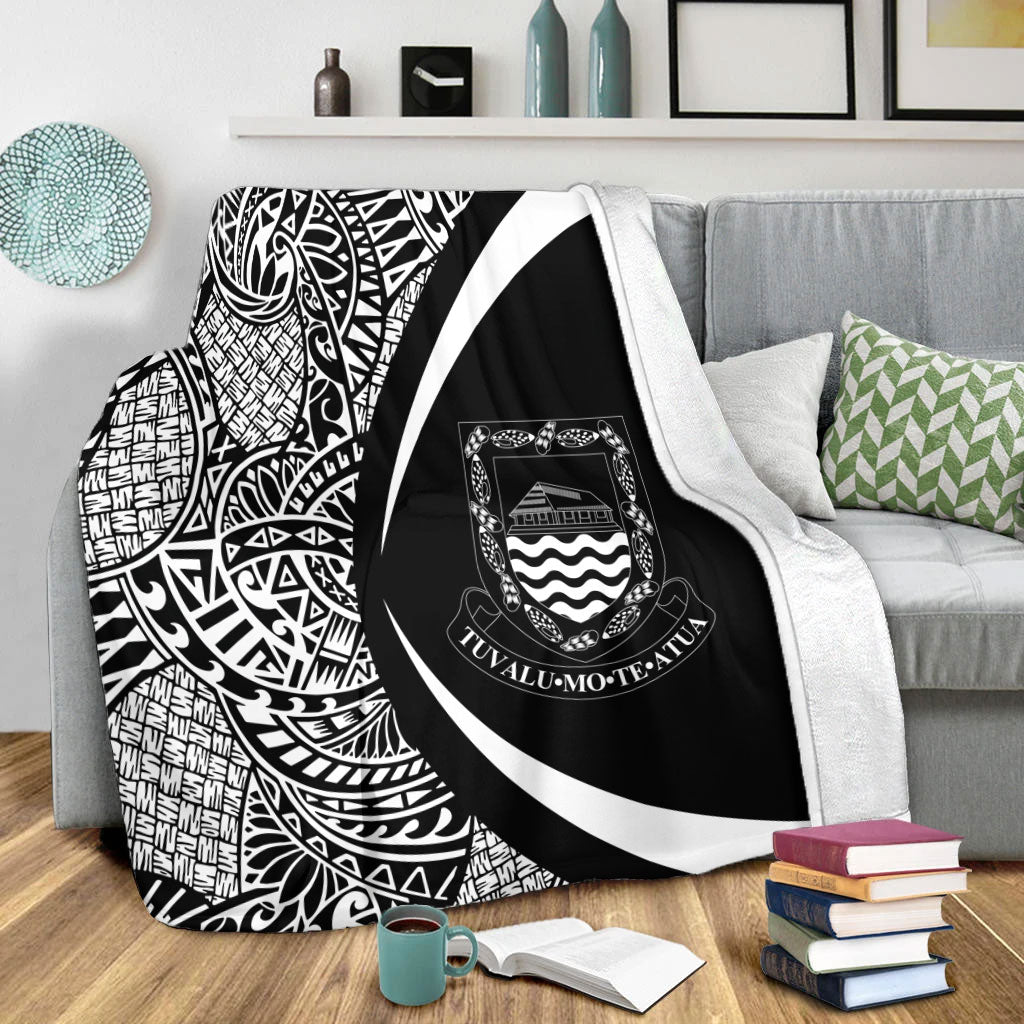 Tuvalu Premium Blanket Lauhala White Circle Style
