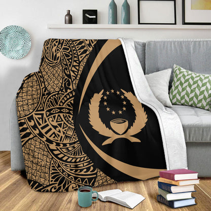 Pohnpei State Premium Blanket Lauhala Gold Circle Style
