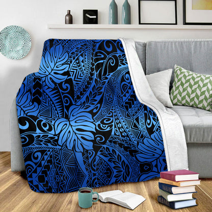 Hawaii Premium Blanket Tribal Polynesian Pattern Leaf