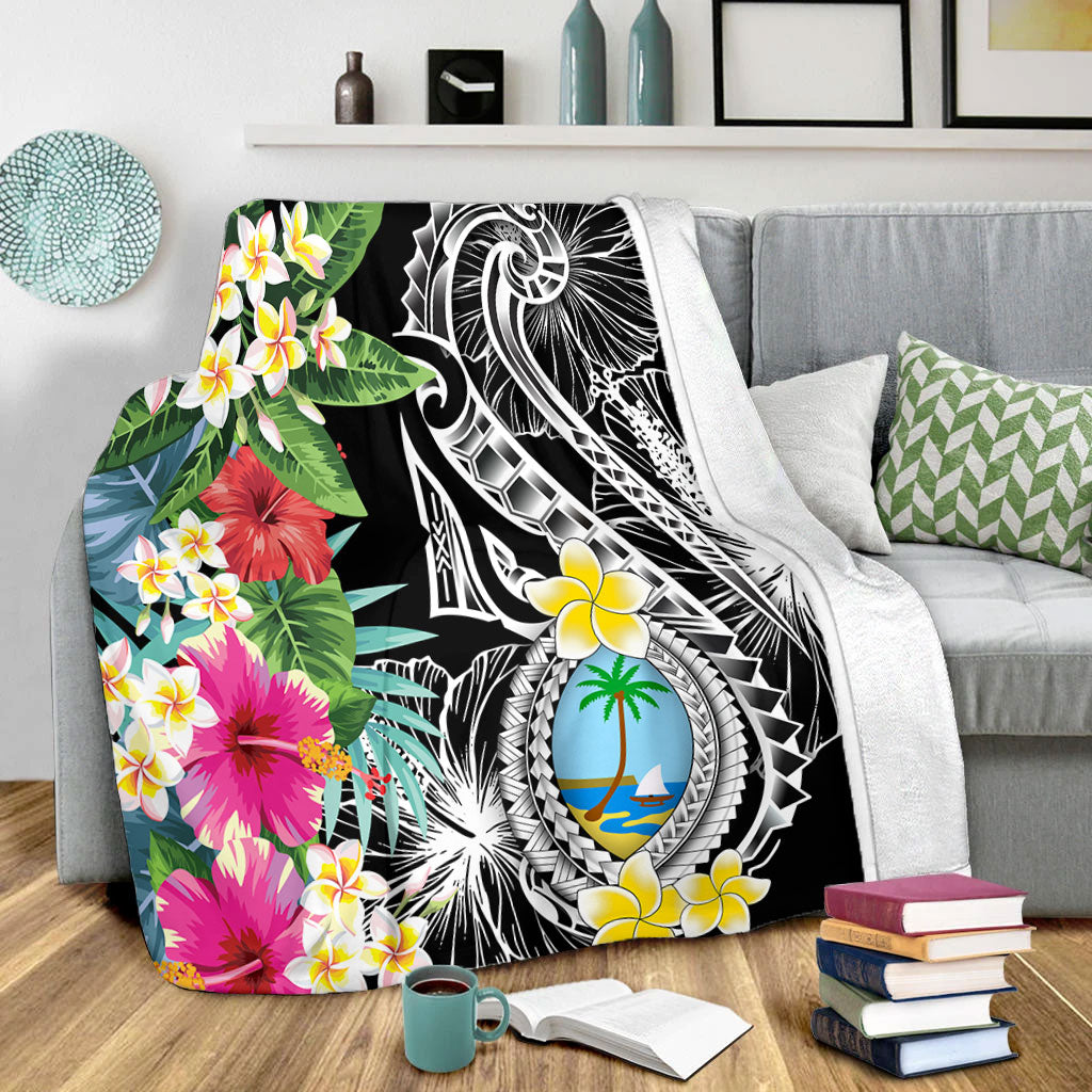 Guam Premium Blanket Summer Plumeria Tribal Tattoo