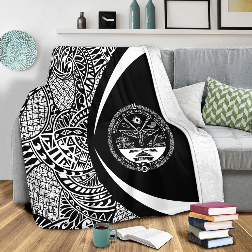 Marshall Islands Premium Blanket Lauhala White Circle Style