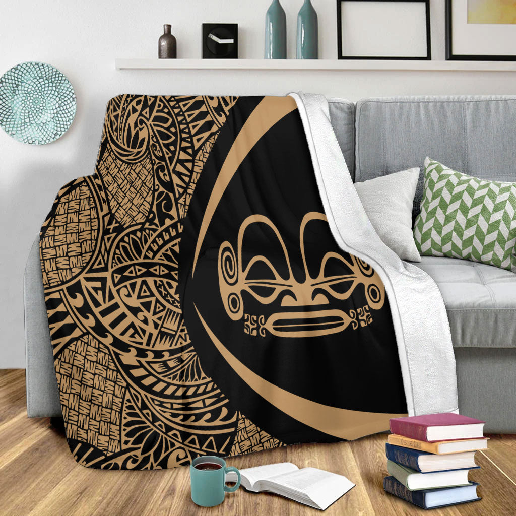 Marquesas Islands Premium Blanket Lauhala Gold Circle Style
