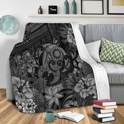 Hawaii Premium Blanket Tribal Polynesia Sea Turtle Design Pacific Dream