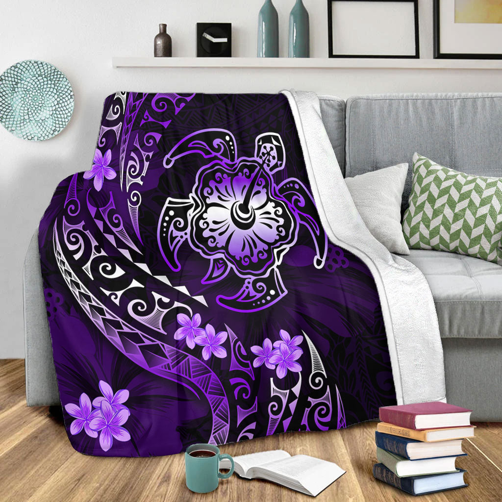 Hawaii Premium Blanket Kanaka Maoli Map With Turtle Tribal Polynesia Tattoo Luxury Design