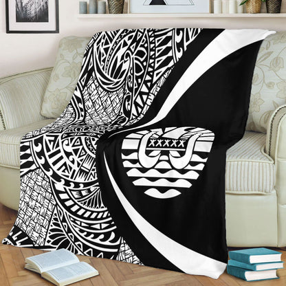 French Polynesia Premium Blanket Lauhala White Circle Style
