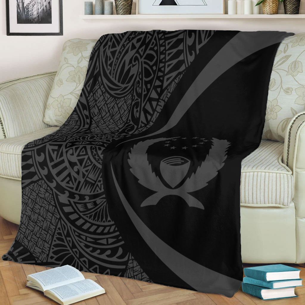 Pohnpei State Premium Blanket Lauhala Gray Circle Style
