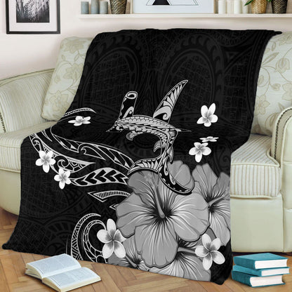 Hawaii Premium Blanket Shark Polynesia Tribal Tattoo
