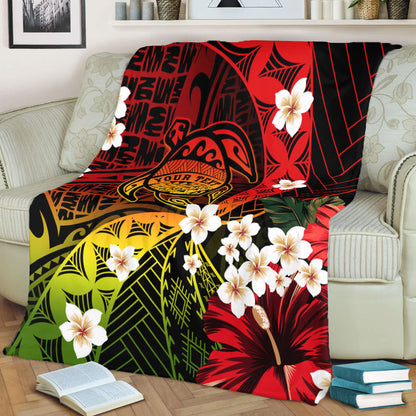 Hawaii Premium Blanket Custom Turtle Style Reggae Tropical