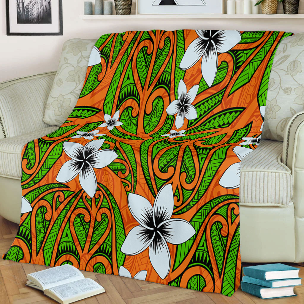 New Zealand Premium Blanket Maori Pattern Plumeria