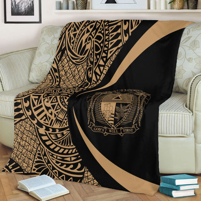 Nauru Premium Blanket Lauhala Gold Circle Style