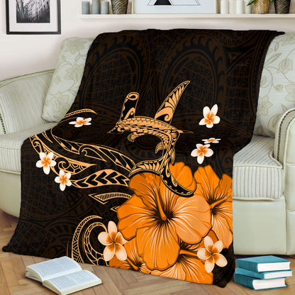 Hawaii Premium Blanket Shark Polynesia Tribal Tattoo
