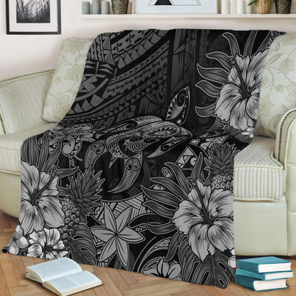 Hawaii Premium Blanket Tribal Polynesia Sea Turtle Design Pacific Dream