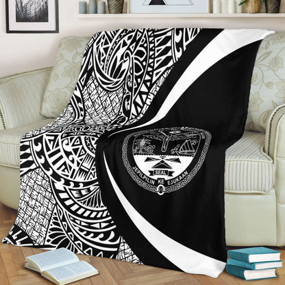Marshall Islands Premium Blanket Lauhala White Circle Style