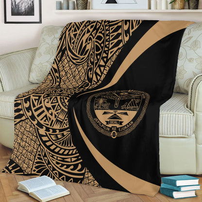 Marshall Islands Premium Blanket Lauhala Gold Circle Style
