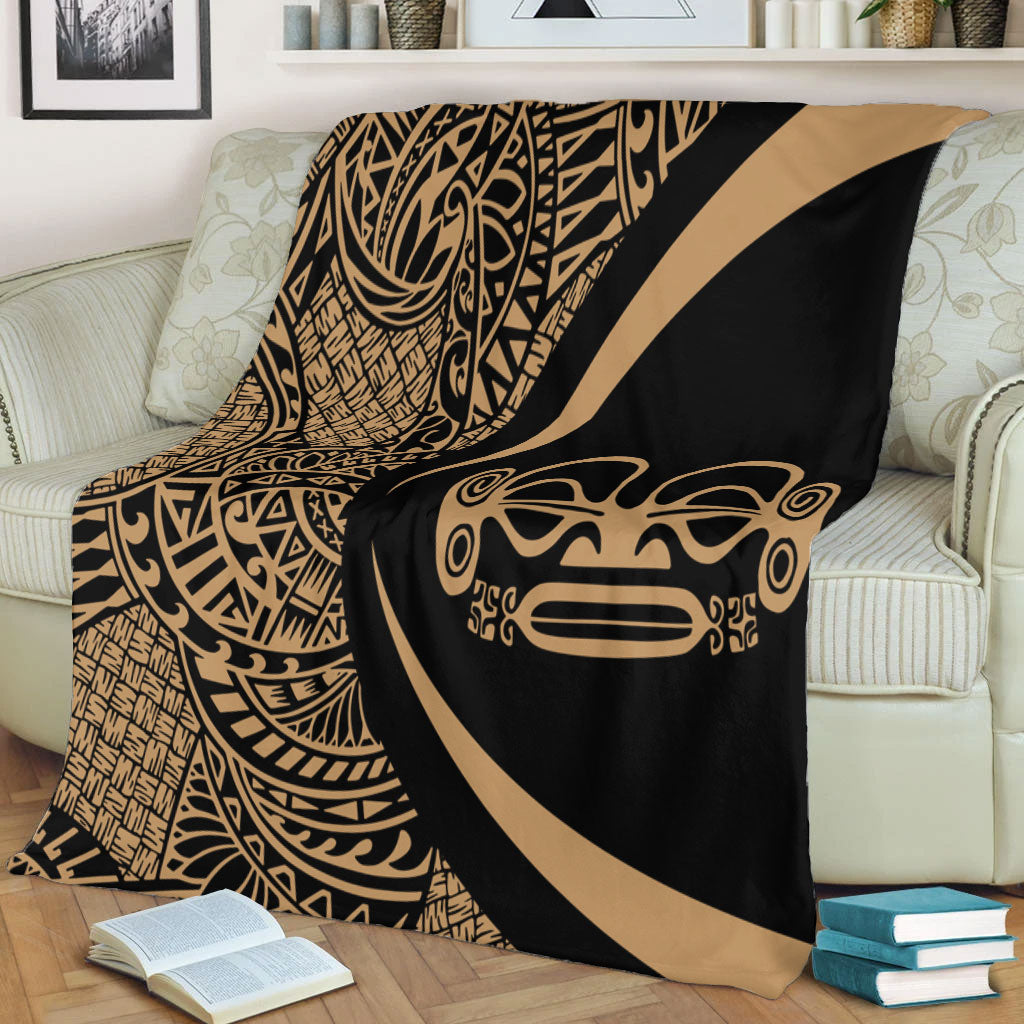 Marquesas Islands Premium Blanket Lauhala Gold Circle Style