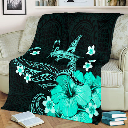 Hawaii Premium Blanket Shark Polynesia Tribal Tattoo