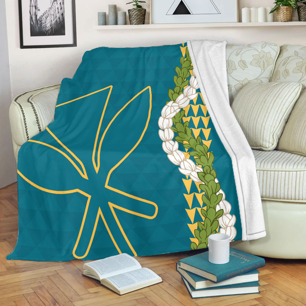 Hawaii Premium Blanket Kanaka Maoli Puakenikeni Maile Flower Lei