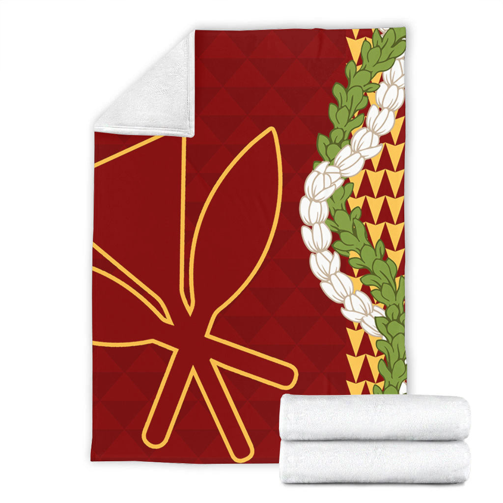 Hawaii Premium Blanket Kanaka Maoli Puakenikeni Maile Flower Lei