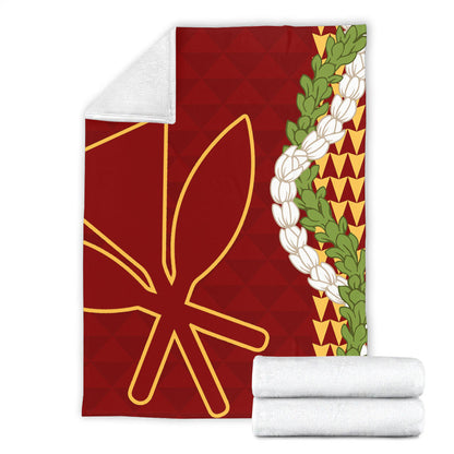 Hawaii Premium Blanket Kanaka Maoli Puakenikeni Maile Flower Lei