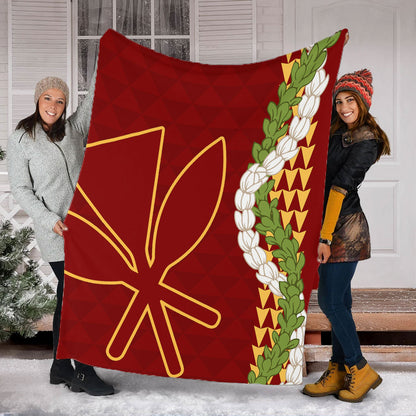 Hawaii Premium Blanket Kanaka Maoli Puakenikeni Maile Flower Lei