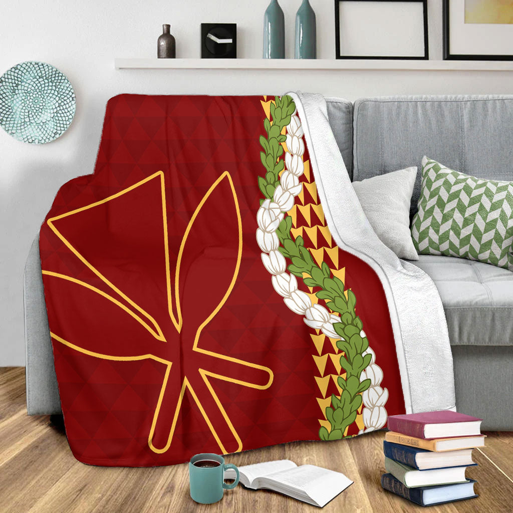 Hawaii Premium Blanket Kanaka Maoli Puakenikeni Maile Flower Lei