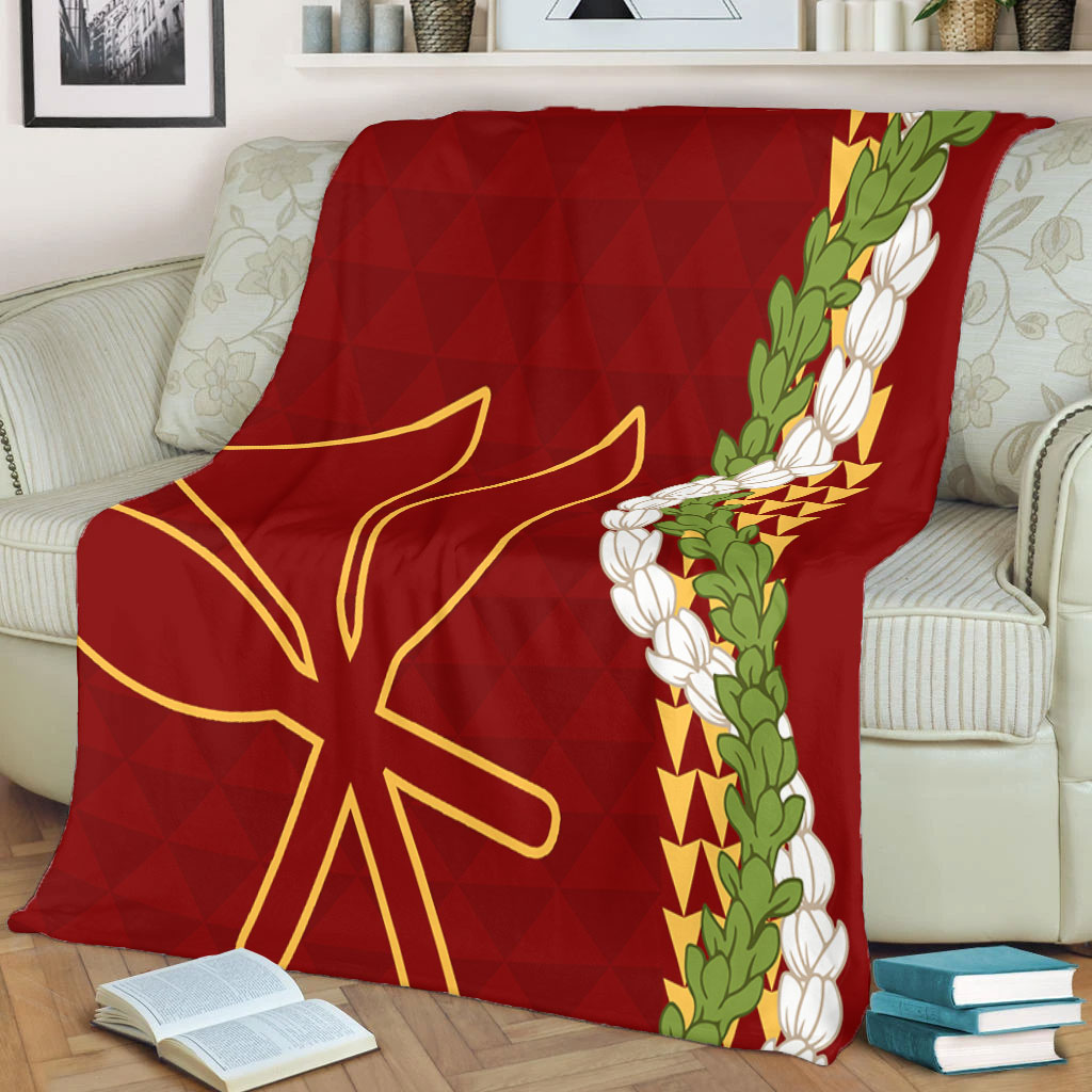 Hawaii Premium Blanket Kanaka Maoli Puakenikeni Maile Flower Lei