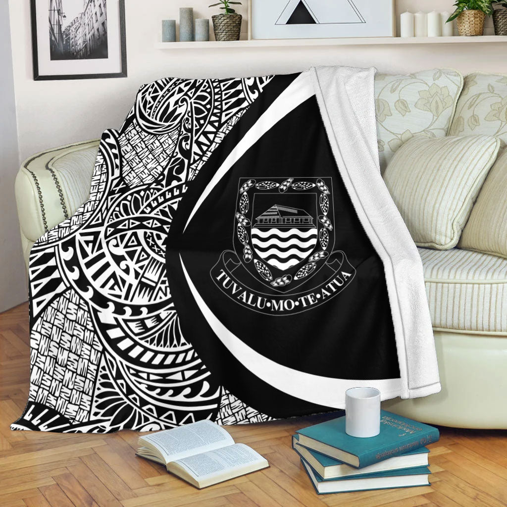 Tuvalu Premium Blanket Lauhala White Circle Style