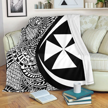 Wallis And Futuna Premium Blanket Lauhala White Circle Style