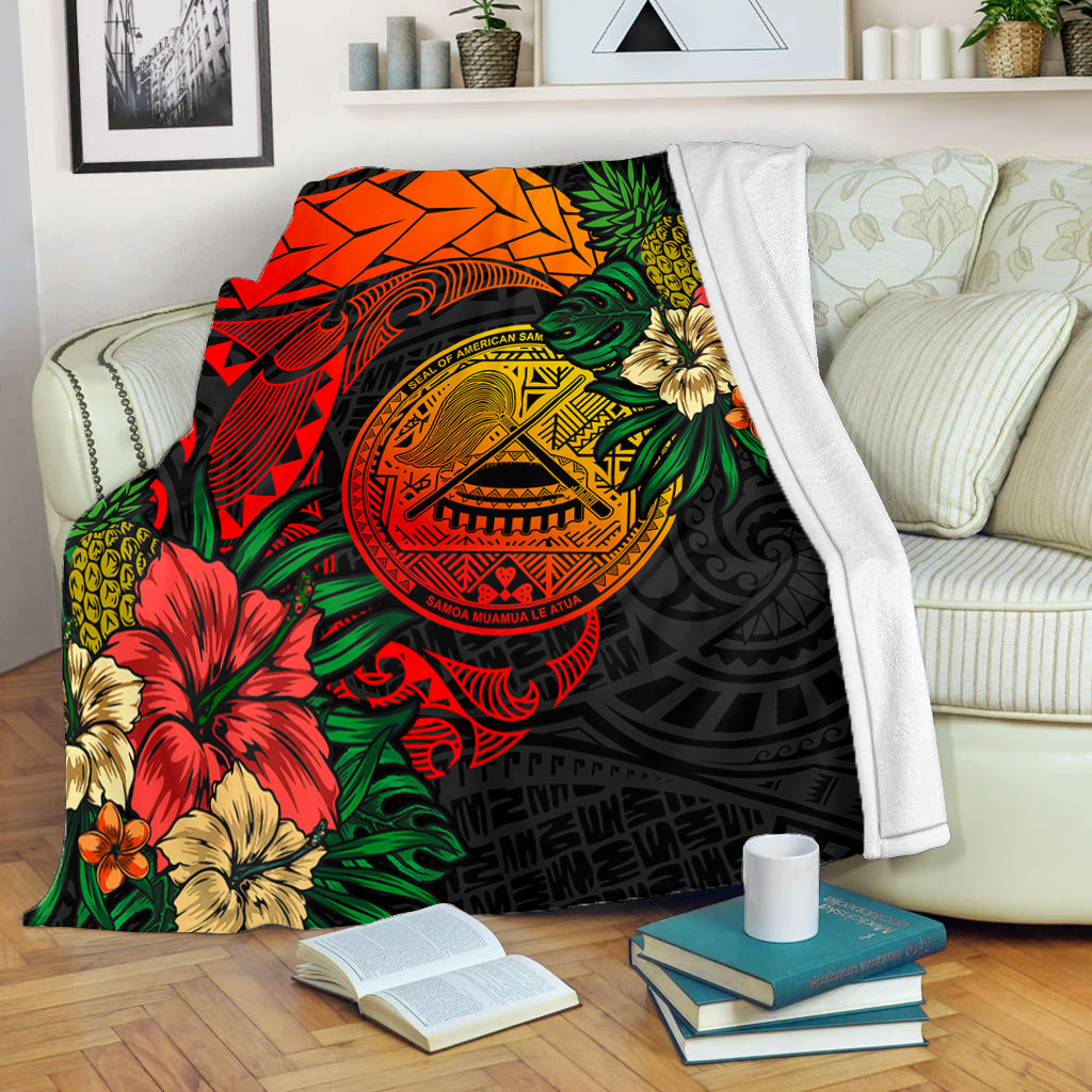American Samoa Premium Blanket Polynesian Coat Of Arms Tropical