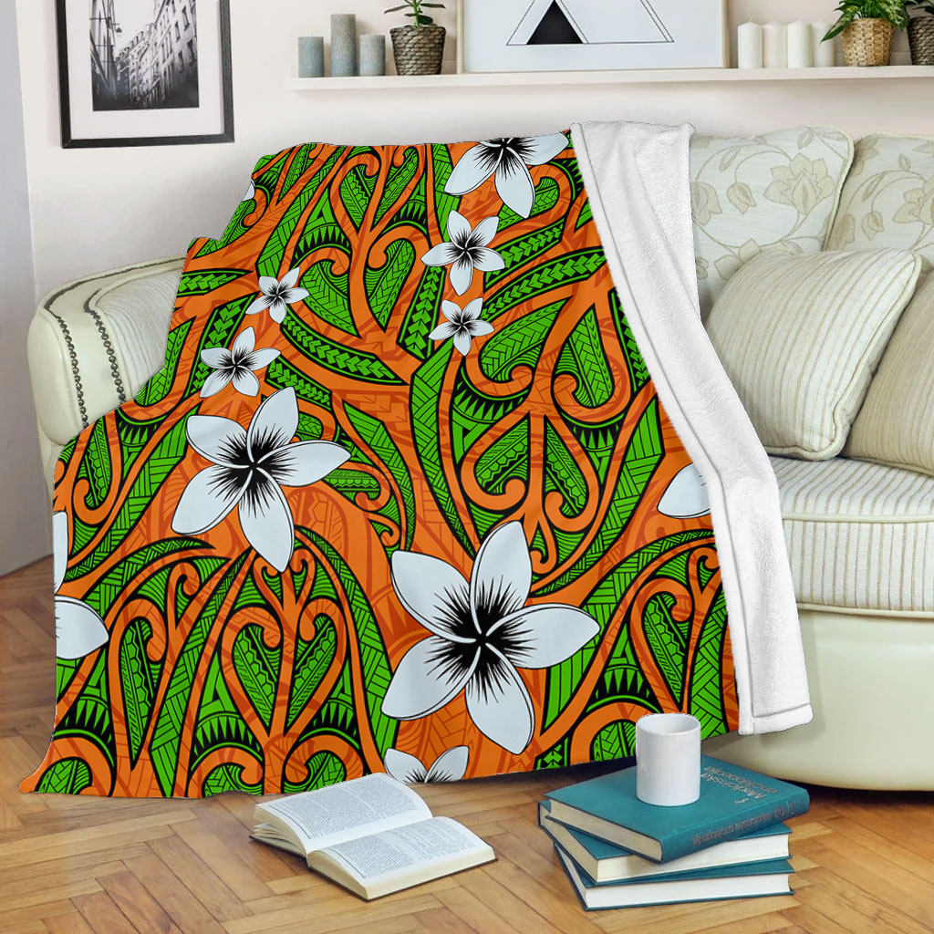 New Zealand Premium Blanket Maori Pattern Plumeria