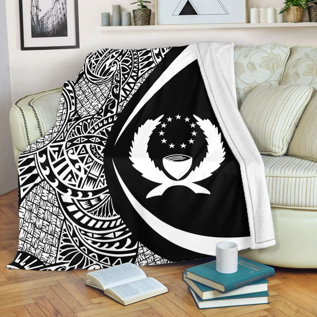 Pohnpei State Premium Blanket Lauhala White Circle Style