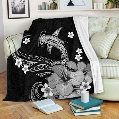 Hawaii Premium Blanket Shark Polynesia Tribal Tattoo