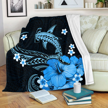 Hawaii Premium Blanket Shark Polynesia Tribal Tattoo