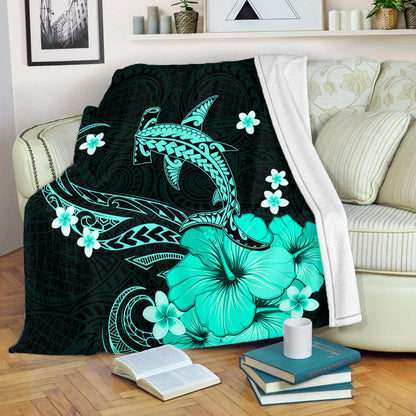 Hawaii Premium Blanket Shark Polynesia Tribal Tattoo