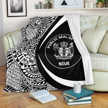 Niue Premium Blanket Lauhala White Circle Style