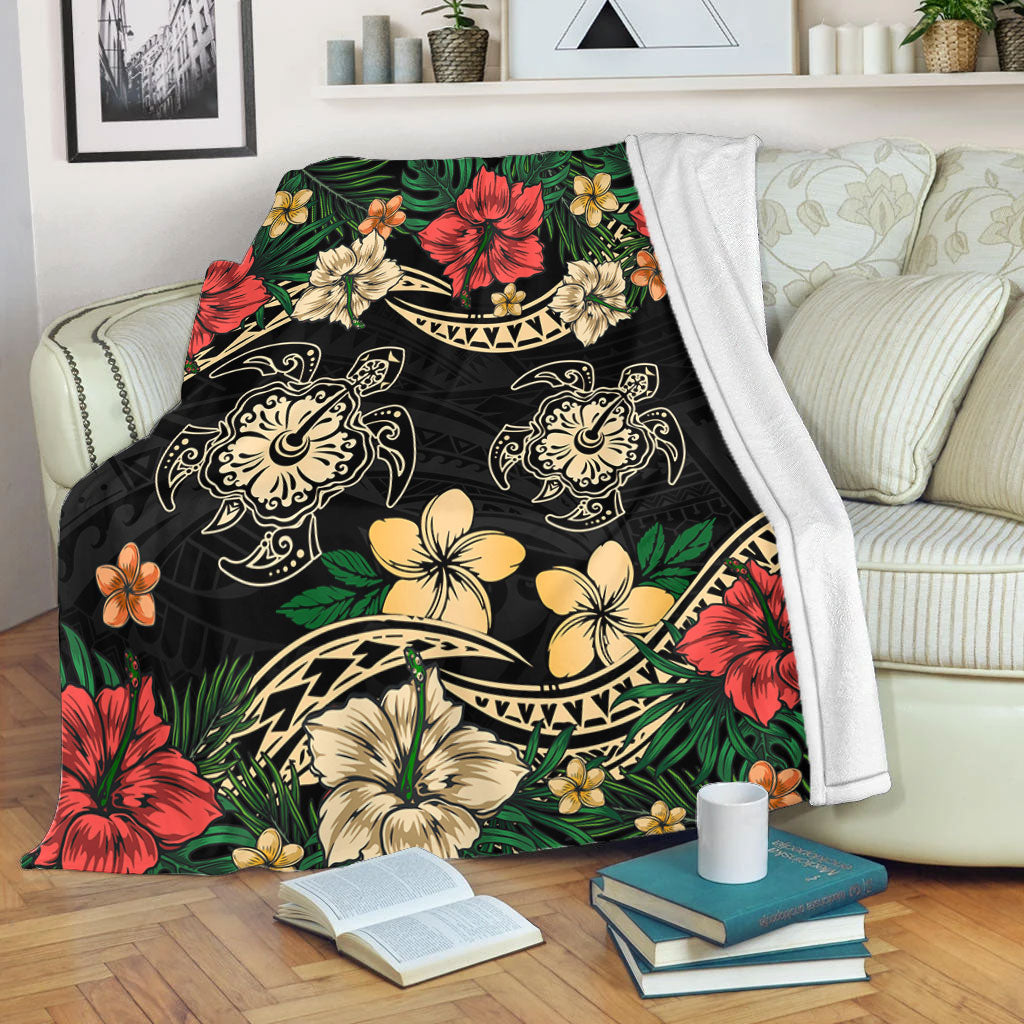 Hawaii Premium Blanket Hawaiian Map Turtle Drawing Tattoo