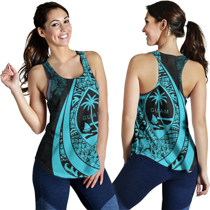Guam Women Tank Custom Hibiscus Flower Symbols Style