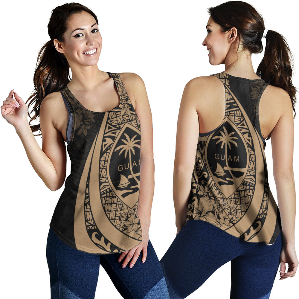 Guam Women Tank Custom Hibiscus Flower Symbols Style