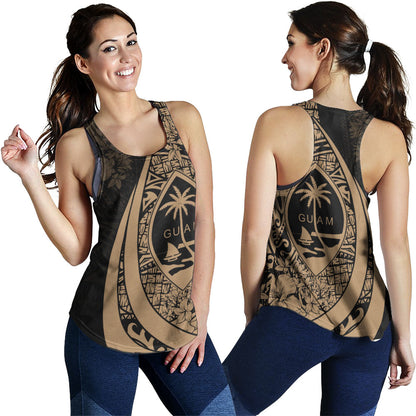 Guam Women Tank Custom Hibiscus Flower Symbols Style