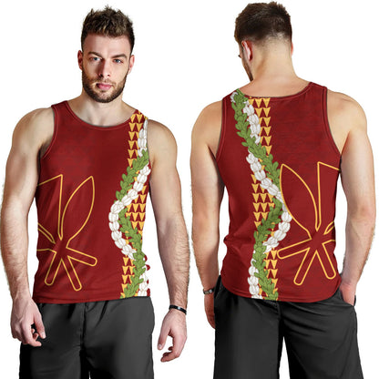 Hawaii Tank Top Kanaka Maoli Puakenikeni Maile Flower Lei