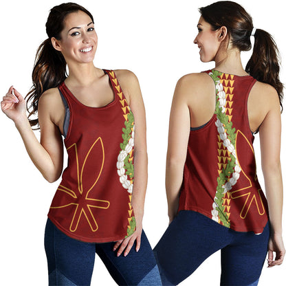 Hawaii Women Tank Kanaka Maoli Puakenikeni Maile Flower Lei