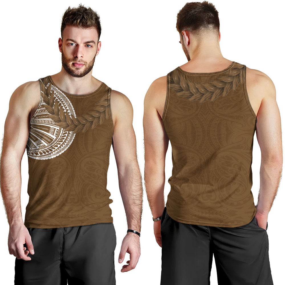 Samoa Tank Top Tattoo Roman Reigns With Ula Fala Style Brown