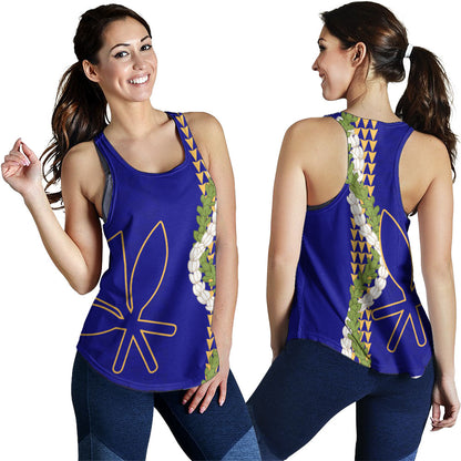 Hawaii Women Tank Kanaka Maoli Puakenikeni Maile Flower Lei