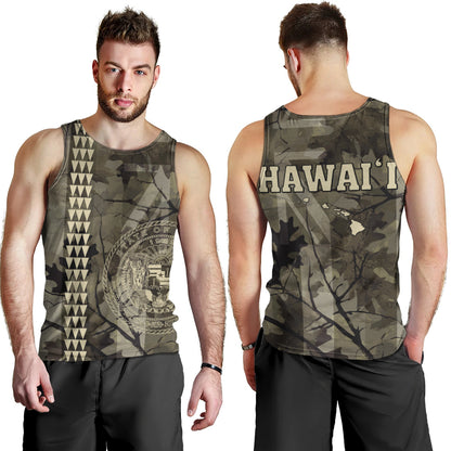 Hawaii Tank Top Tribal Kakau Camouflage Green